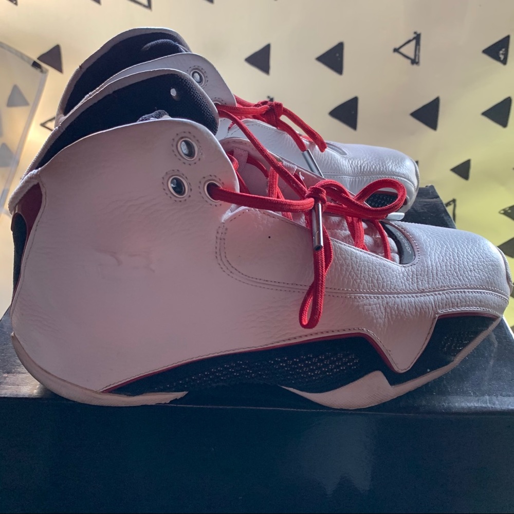 Jordan White Black Red High-Top Sneakers - Picture 8 of 10